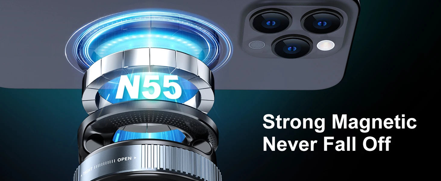 Vacuum Suction Magnetic Phone Holder for Magsafe 360° Adjustable Car Phone Mount & Retractable Vacuum Cell Phone Holders Phones